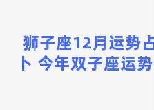 狮子座12月运势占卜 今年双子座运势